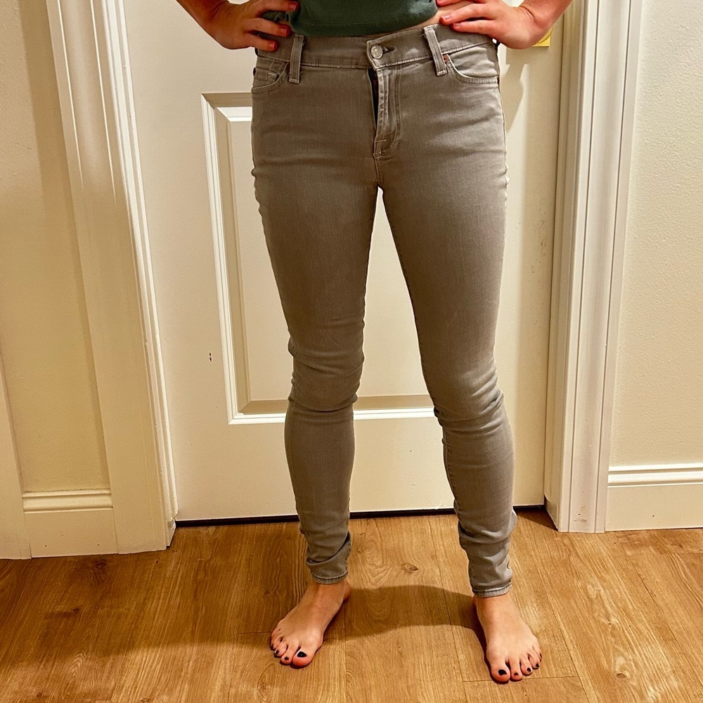 7 For All Mankind Gray Skinny Jeans